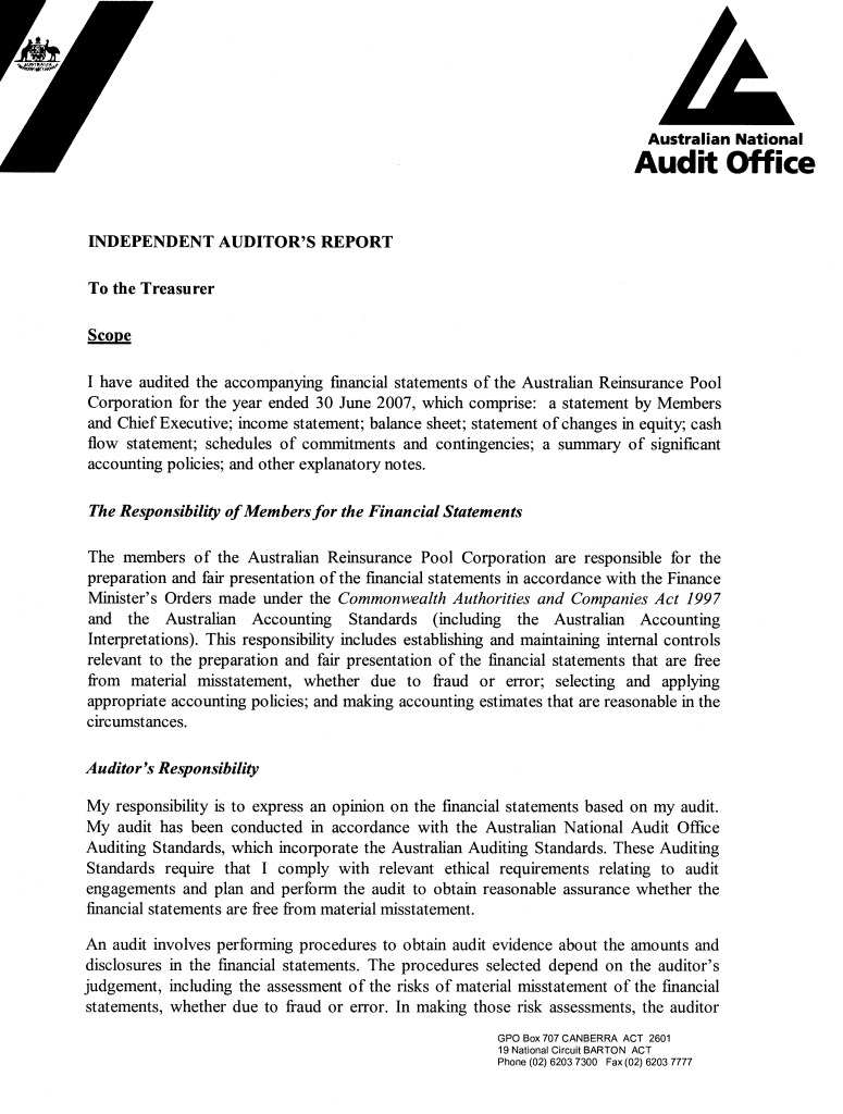Independent Auditor's Report